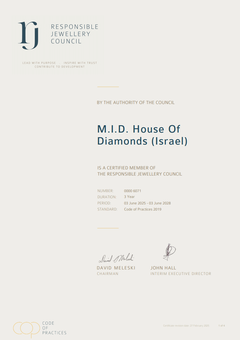MID House Of Diamonds RJC certificate